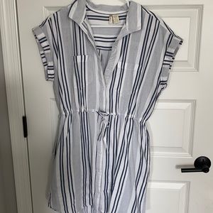 Summer High Low Cotton Elastic-waist Dress Size L
